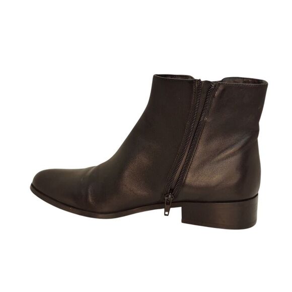 Vanell Rhena Designer Womens Pre-owned Black Leather Ankle Boots w/Zipper-sz. 9N - Picture 3 of 7